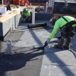 hard at work at the roofers apprenticeship